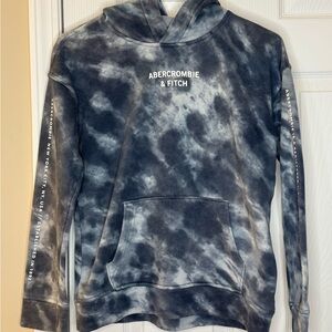 Abercrombie Kids Navy and Gray Tie-Dye Hoodie